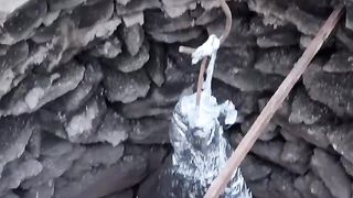 Huge beef leg weighing 20kg meat dish for the whole village