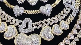 Hand Crafted Diamond Heart Cuban Chains for Ladies