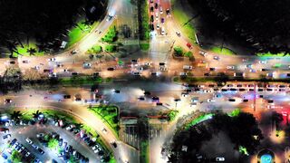 beautiful atmosphere of the city at night