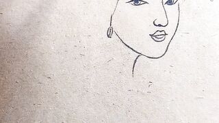 How to draw a girl with Hand Painted || Pencil Sketch for beginner || Easy drawings for beginners