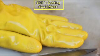 Skill in Cutting Squid Meat