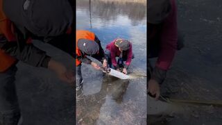So Cool Ice Fishing Skill - Amazing Fishing Awesome videos???? Techniques Videos ???? #Shorts​