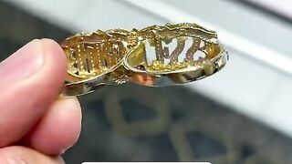 Real Gold 2 Finger Princess Ladies Ring