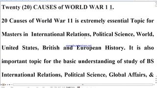20 CAUSES OF WORLD WAR 11