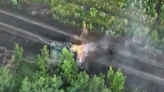 Russian T-80BV tank damaged by Ukraine’s 93rd Mechanized Brigade
