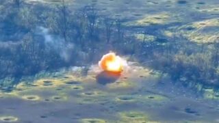 Russian T-80BVM MBT earlier today by the Ukrainian 108th TD Brigade in the East