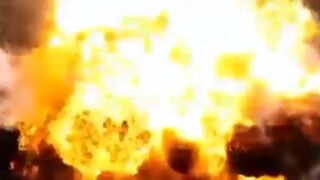 Russian UR-77 Meteorit mine clearing vehicle was completely annihilated by Ukrainian paratroopers