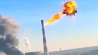 Russian Kh-101 cruise missile is intercepted near the CHPP-6 power plant north of Kyiv