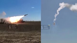 Ukrainian Buk SAM system reportedly intercepting a 'Shahed-136' Kamikaze drone