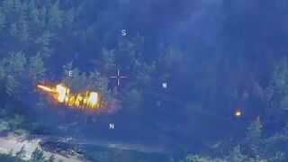 Ukrainian HIMARS with destroying a Russian convoy in Stara Krasnyanka Luhansk Oblast