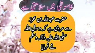 خاموشی میں سلامتی ہے
