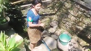 A GIRL WAS BATHING IN A FLOWING RIVER 2