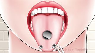 ???? ASMR Cleaning big hole swollen tongue piercings pus | Tongue Treatment Animation