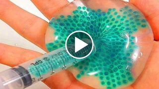 Satisfying Video l How to Make GIANT Rainbow Bubble Stress Ball with Lollipop Slime Cutting ASMR