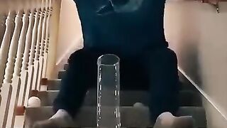 Trick shots never get old! #comedy #comedyvideo #trickshot #viralvideos #stairslide