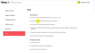 Febspot Monetization FAQ Rules Update 7th May 2023