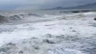 The power of the sea is a storm of beauty