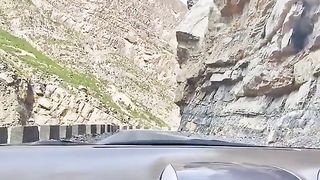 Balochistan beautiful mountains view in car