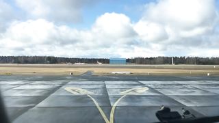 Boeing taxiing and takeoff view from the cockpit