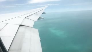 Qatar airways Airbus a380 landing at Al-Hamad international Airport Doha
