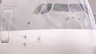 Qatar airways airbus a380 nice take off close up view