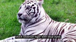 _White and Black Siberian Tiger_ The Blue Charm in His Eyes_
