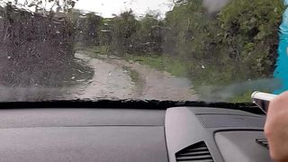 Stop driving strong rain