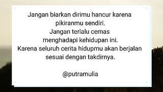 Jangan cemas dalam menjalani hidup