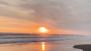 Sunset view to beach