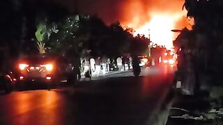 fire in the middle of a residential area