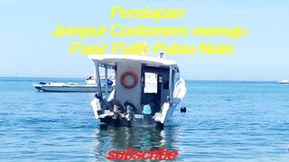 Vacation to the white sand in the middle of the sea, Nain Island, North Sulawesi, Indonesia