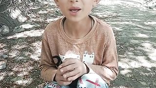The boy is Singing a Song
