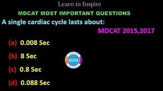 A single cardiac cycle lasts about: #biology #mdcatbiology #numsbiology #eteabiology