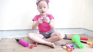 Learn colors balloon finger family Nursery Rhymes for Kids! Abckidtv Misa Channel - Video for baby