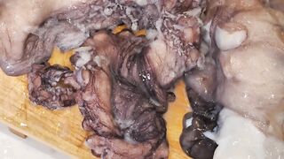 mukbang big octopus tentacles