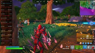 Fortnite Pc  rx 6600xt  Gameplay with  1080p epic settings radeon record settings and radeon metrics overlay benchmark