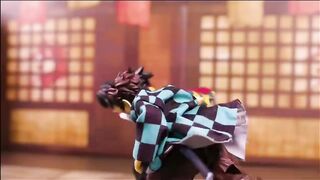 Stop Motion Tanjiro and Giyu VS Akaza