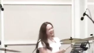 Aura Kasih plays the drums, it's really fun