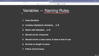 Rules for Variables Names