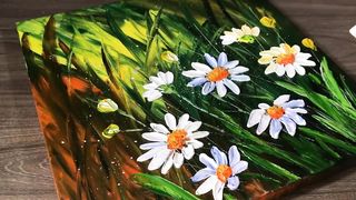 Easy paint - How to make beautifull wild flower in a canvas