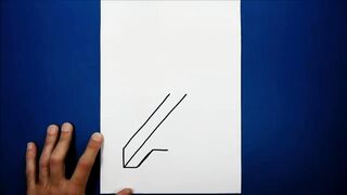 trick art on paper, letter a whith graphit