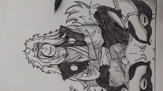 Anime Drawing | Jiraiya Sensei With a frog Gamakichi