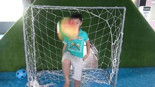 Misa learn color with football at indoor playground family fun - Nursery rhymes for baby