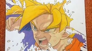 Anime Drawing | Dragon Ball Goku with Coffee