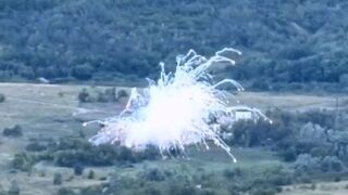 Ukrainian strike on a Russian air defense system & Russian T-62M tank in Kharkiv Oblast