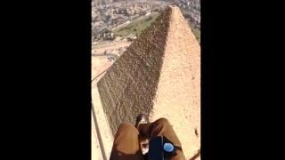 A Parachute Flight Over the Top of the Pyramid