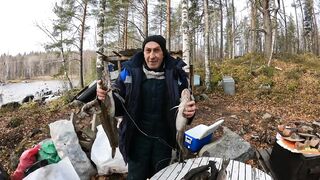 Рыбалка в карелии. Конец октября. Озеро Сандал.