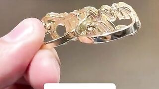 Women's Real Gold 2 Finger I LOVE YOU Ring