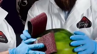 Carving a Frozen Watermelon _ Archie5