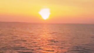 see and enjoy the sunset on the boat